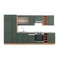 Vicco Küchenzeile Fame-Line, Grün-Gold Landhaus/Goldkraft Eiche/Goldkraft Eiche, 355...