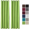 Beautissu Amelie TO Vorhang mit Öse 140x245cm Grün 2tlg
