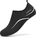 Sixspace Herren Damen Badeschuhe Wasserschuhe Aquaschuhe Strandschuhe Schnell Trocknend Slip on Breathable Schwimmschuhe Surfschuhe für Beach Pool Surfen Yoga 487 Schwarz 36 EU