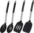 Silicone Spatula Spoon, Heat Resistant Spatula Kitchen Slotted Set for Cookin...