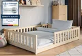 Kids Collective Kinderbett Bodenbett Bett mit Rausfallschutz & Lattenrost Montessori Bett Kinder (Jungen, Mädchen, Kinder, weitere Größen 80x160, 90x200, 120x200 cm), Gitterbett Jugendbett natur Holz massiv Junge Mädchen 140x200cm