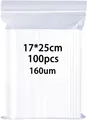 100 Stück Druckverschlussbeutel 17X25cm Transparent Zipper Beutel 160μm