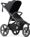 DERYAN Luxus Bolt Jogging Kinderwagen - Jogging Buggy - Runner - Inklusive Moskitonetz und Luftpumpe - Schwarz