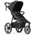 Deryan Bolt Jogger Kombikinderwagen für jedes Gelände - Zusammenklappbarer und tragbarer Buggy - Joggen von 6 Monaten bis 22 kg - Schwarz