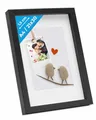 PHOTOLINI 3D Bilderrahmen zum Befüllen 21x30 A4 Schwarz, 1,5 cm tiefer Objektrahmen mit Glas, tiefer Bilderrahmen A4 21x30 Holz MDF mit Passepartout, Dicker 3D Rahmen befüllbar für Gegenstände