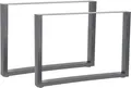Tischkufen 2er-Set Stahl 100×72 cm grau, Industrie-Stil, Bodenschoner