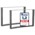 Melko 2er Set Tischkufen aus Vierkantprofilen 100 x 72 cm - Grau - Stahl - Rechteckig - Industriedesign - Für Tische, Sitzbänke - Inkl. Bodenschoner