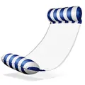 Balinco – Aufblasbare Wasserhängematte Luftmatratze mit 2 Luftkammern & Nylon Netz für Pool – Floatie Wassermatratze Relaxliege für Erwachsene & Kinder – Sommer Poolzubehör (Blau/Weiß)
