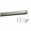 Deco-Raum Gardinenschiene Innenlauf Square eckig flach, 1-läufig, Wunschmaßlänge, kürzbar, Bohren, Deckenbefestigung, Aluminium, Flächenvorhang Schiene Innenlaufstange für Vorhänge mit Spannriegel silberfarben 80 cm