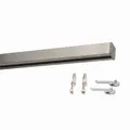 Deco-Raum Gardinenschiene auf Maß Aluminium Innenlauf eckig flach Deckenbefestigung Vorhangstange Flächenvorhang Schiene Innenlaufstange für Vorhänge Spannriegel edelstahl-optik 80cm Square