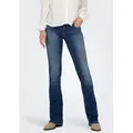 ONLY Bootcut-Jeans ONLBLUSH – Bootcut-Jeans mit niedriger Leibhöhe und Stretch Baumwollmischung, bootcut fit blau M (38)