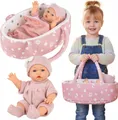 Meine erste Babypuppe 30 cm mit Tragebett, Kissen, Decke & Schnuller – Spielset für Kinder