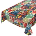 Wachstuchtischdecke abwaschbar Garten Tischdecke Wachstuch Rund Oval Eckig Indoor Outdoor Retro Cafe USA Amerika Style 160x140cm