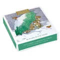Kasten Mit 20 Charity Weihnachten Karten 100% Recyclebar - Hasen Im Schnee
