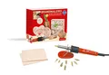 Pebaro 0269 Bastelset Brandmalerei: Brandmalkolben, 6 Brennspitzen, 3 Brennstempel, 2 Holzplatten, Pyrographie, Holzbrennen, Schreiben, Zeichnen auf Holz, Kork etc., Basteln, Mittel