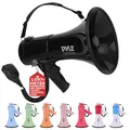 Pyle Megaphon mit Sirene & Mikrofon – 50W Lautsprecher, Aux-Eingang, tragbar, Ideal für Anfeuerung & Outdoor-Einsatz, ergonomisch & robust, mit MP3-Wiedergabe