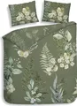 Heckett and Lane Nathan Dbo 240 Green Bettwäsche 1 x Bettbezug 240x220 + 2 x Kopfkissenbezug 80x80 Green Flora grün