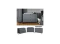 Vitalispa Wickelkommode Ajaton Grau 133 x 98,4 mit 3 Schubladen