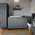 VitaliSpa Wickelkommode Ajaton, Grau, 133 x 98.4 cm mit 3 Schubladen, geeignet für handelsübliche Wickelauflagen bis 85 cm