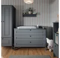 VitaliSpa® Wickelkommode Ajaton, Grau, 133 x 98.4 cm mit 3 Schubladen