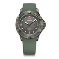 WENGER Herren Armbanduhr Seaforce, Ø 43 mm, Swiss Made, Analog Quarz, Wasserdicht bis 200 m, Silikon-Armband, Schwarz/Grün, 01.0641.143