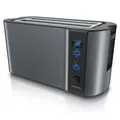 Arendo Frukost 4 Scheiben Toaster Display Auftaufunktion Warmhalten Edelstahl