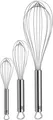 Schneebesen Set 3-teilig, Schneebesen Edelstahl teilmattiert, Rührbesen NEU