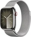 APPLE Watch Series 9 GPS + Cellular 41mm Silver Stainless Steel Case with Silver Milanese Loop (MRJ43QF/A)