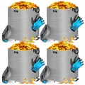 KESSER® Pop-Up-Gartensack 4x 219L Set Laubsack Gartenabfallsack inkl. Handschuhe | Selbststehend mit Griffen Stabil Robust & Faltbar | Laubsäcke Rasenschnitt Gartensäcke für Gartenabfälle Grünschnitt