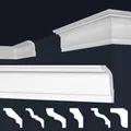 MARBET DESIGN Stuckleisten XPS Styropor weiß - Deckenleisten Zierleisten Eckleisten Dekorbau E-Leisten - (Musterstück E-35)