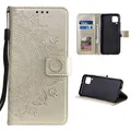 CoverKingz Handy Case kompatibel mit Samsung Galaxy A22 4G - Handy Cover mit Kartenfach Phonecase - Smartphone Hülle klappbar Motiv Mandala Gold