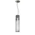 s.LUCE MyLight Glas-Hängelampe mit Schauzylinder 40cm chrom Deko-Lampe Glas-Hängelampe Glas-Hängeleuchte Glas-Pendelleuchte Glas-Pendellampe Restaurant-Lampe Bar-Lampe Küchenlampe Küchenleuchte