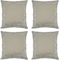 4er Set Kissenbezug Handgefertigt Frisia Weiss 40x40cm - Boho Deko
