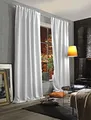 HOMEbasics | Akustikvorhang Uni | ACUSTICO | Lärm-, Hitze-, Kälte- und Zugluft-Schutz + abdunkelnd | wollweiß/hellgrau | 160 x 135 cm, 085970-1009 160