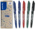 PILOT FriXion Ball 0,7 mm Radierbare Tintenroller 5 Stück Blau Schwarz Rot Grün