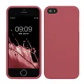 kwmobile Hülle kompatibel mit Apple iPhone SE (1.Gen 2016) / iPhone 5 / iPhone 5S Hülle - weiches TPU Silikon Case - Cover geeignet für kabelloses Laden - Dark Rose