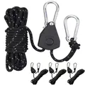4 Stück 13ft/4M Reflektierend Abspannseile Seil mit Seilspanner, Ø 4mm Einstellbare Seil Ratsche Rope Seilratsche mit Haken, Paracordseil Abspannleine Zeltseil Zeltschnur für Zelt Zeltplane Camping