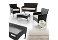 Juskys Gartenlounge-Set Fort Myers, wetterfeste Polyrattan Sitzgruppe für 4 Personen