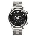 Emporio Armani AR1811 Herrenuhr Chronograph Edelstahl Silber Milanaise Armband