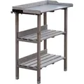 NYVI Pflanztisch aus Holz 76 x 38 x 89 cm Grau Ablageboden und Verzinkte Arbeitsplatte