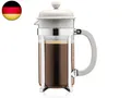 Bodum Caffettiera French Press Weiß – 1L / 8 Tassen Kaffeebereiter – Robustes Gl