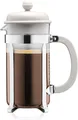 Bodum Caffettiera French Press Weiß – 1L / 8 Tassen Kaffeebereiter – BPA-frei