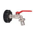 Kugelauslaufhahn - ca. 26mm - 3/4 Zoll AG - & Adapter für IBC Regenwassertanks Messing Wasserhahn für Regentonnen
