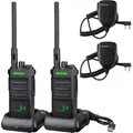 Retevis RT86 Funkgerät mit Großer Reichweite, 8W, Walkie-Talkie mit Lautsprechermikrofon, 2600mAh, Kabelloses Klon Notfallradio für Baustelle - Schwarz