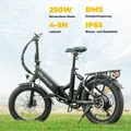 F10 EBike Klappbar 20Zoll 250W 36V 12,5Ah 7Gang Faltbares Elektrofahrrad Schwarz