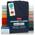 Blumtal Spannbettlaken Bettlaken aus Mikrofaser, Mikrofaser, Gummizug: rundum, (2 Stück) blau 160 cm x 200 cm