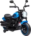 HOMCOM Kindermotorrad Kinder Elektro-Motorrad Elektrofahrzeug Kinderfahrzeug mit 2 abnehmbaren Stützrädern, 3 km/h, für 1,5-3 Jahre Kinder Blau 76 x 42 x 57 cm