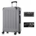 YONSLY Premium Reisekoffer TSA-Schloss,YKK-Reißverschluss Hartschalen-Koffer Trolley Rollkoffer Suitcase Handgepäck 4 Rollen (Hellgrau, XL)