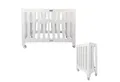 Puckdaddy GmbH Baby-Reisebett Henry 60x120 cm, weiß, Holz - mobiles Babybett mit Rollen