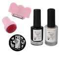 Stempelset, 2x Stempellack, Stempel - Scraper - Stempelschablone